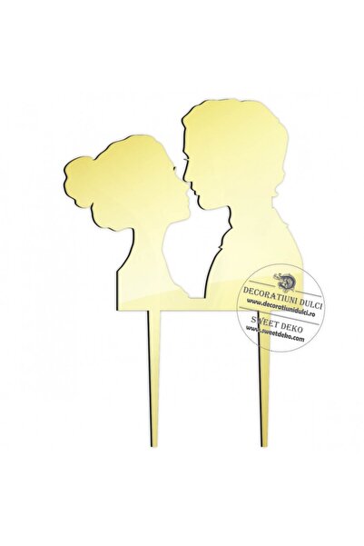 Decoratiuni Dulci Plexiglass topper, his and hers - Mirror gold