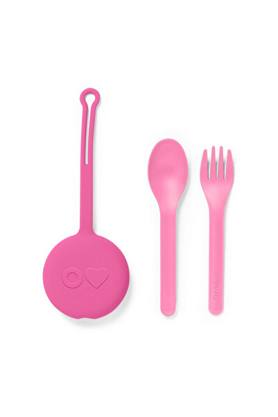 OmieBox - OmiePod Balon Pembesi Silikon Çatal ve Kaşık Seti
