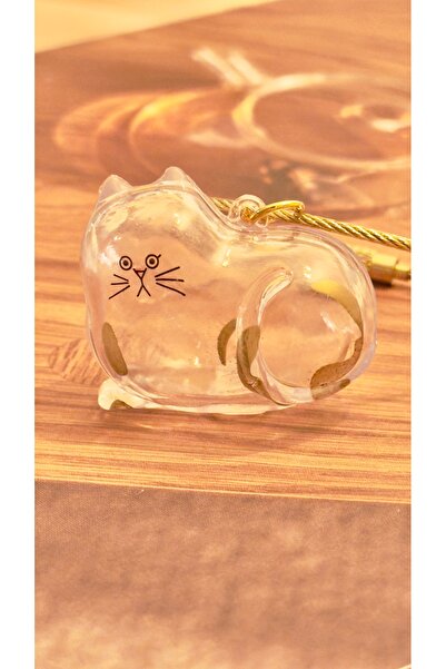 MAHLA Cat Hair Filling Keychain - Cat Hair Storage Keychain - Transparent Key...