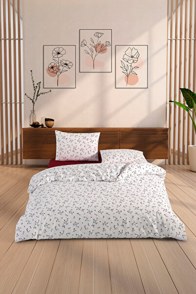 Monolisse Violet 100% Cotton Double Duvet Cover Set 200X220 cm Red