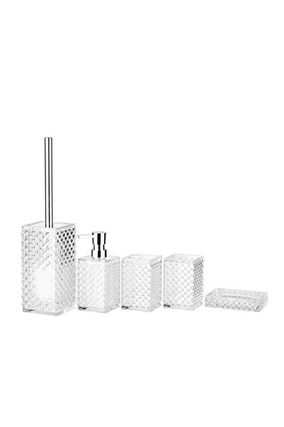 Arabest طقم إكسسوارات حمام زجاجي مكون من 5 قطع - يشمل موزع صابون لليدين وكوب ...