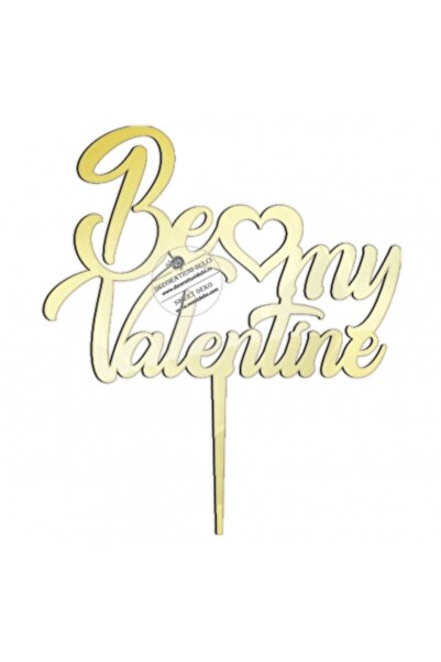 Decoratiuni Dulci Be my Valentine, plexiglass topper - Mirror gold