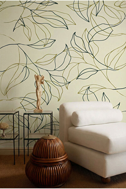 Arkhearts Folia – Minimal Yaprak Çizimli Kendinden Yapışkanlı Duvar Kağıdı