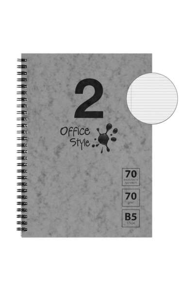 OEM Prespan B5 Dictando Notebook Grey Cover "Office Style" with Spiral & 2 Su...