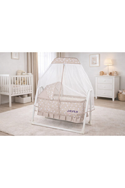 Joyko Baby Yıldız Desenli Anne Yanı Sallanır Portatif Sepet Beşik