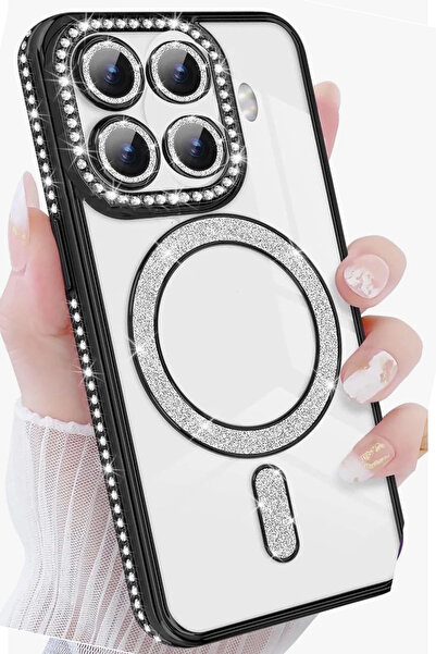 Nezih Case Mi 15T Pro Uyumlu Taşlı Magsafe Şarj Özellikli Kamera Korumalı Sim...
