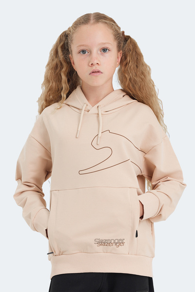 Slazenger LINK Hanorac Camel cu cu glugă buzunare pentru copii unisex