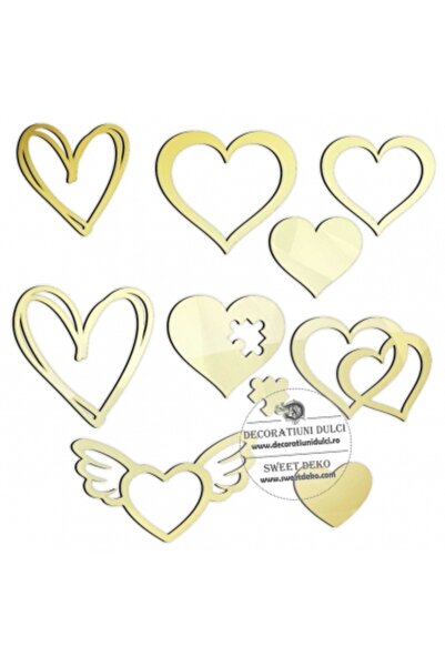 Decoratiuni Dulci Декоративни топери сърца в различни дизайни (комплект от 9 ...