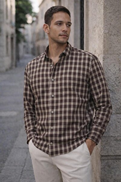 Valiberta Jacob Kareli 100% Cotton Relaxed Fit Casual Wear Plaid Men's Shirt ...