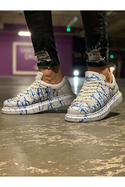 Zerenyus حذاء رياضي رجالي من Pittura Special مطبوع باللون الأزرق