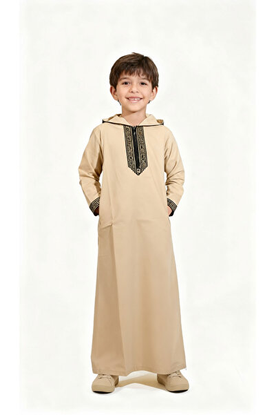 elanesa ثوب طويل تقليدي للأولاد |   بغطاء رأس - للصلاة ورمضان والمناسبات الخا...