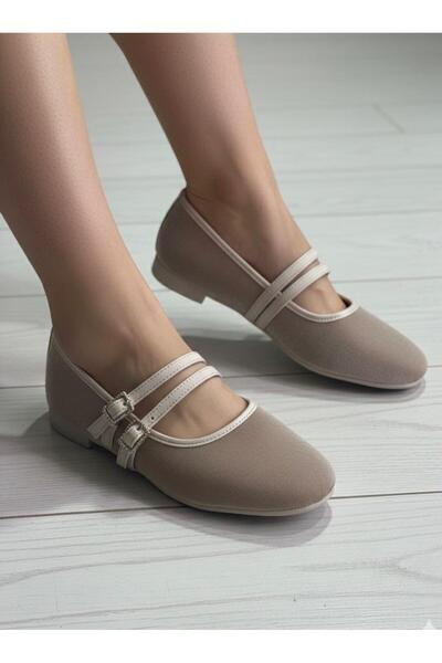 GREER حذاء باليه نسائي بمشبك مزدوج