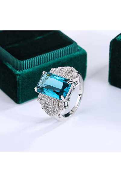 byozanyılmaz 925 ayar gümüş yeşil turmalin taşlı şık yüzük