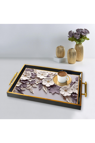 MAYAHOME CONCEPT 49*29cm Orange Patterned Decorative Tray Tpa9899