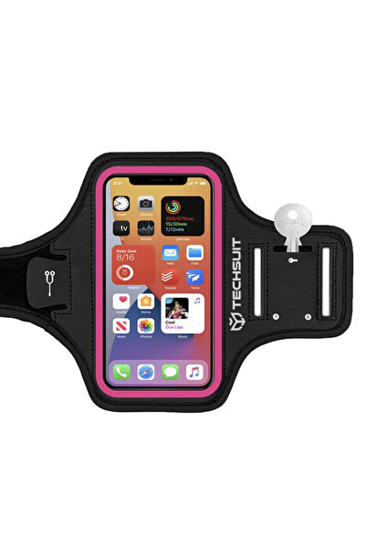 Techsuit Running Phone Case 6.8" with Velcro TH20, Pink