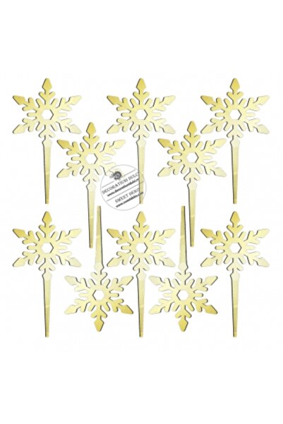 Decoratiuni Dulci Комплект от 10 мини снежинки, плексигласови топери - огледа...