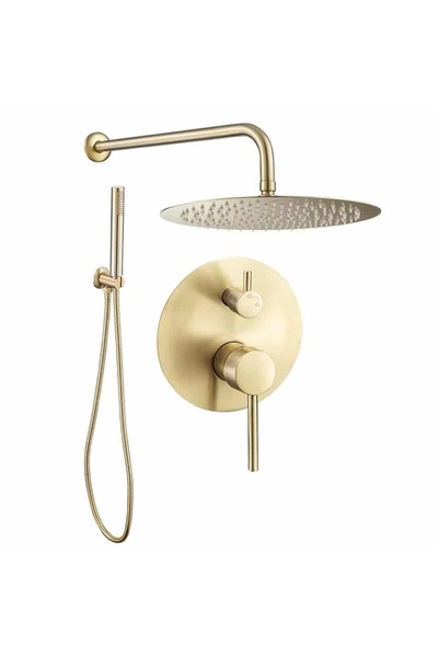 OEM ShowerEase Round Built-in Shower Set, Two Functions, Brushed Gold