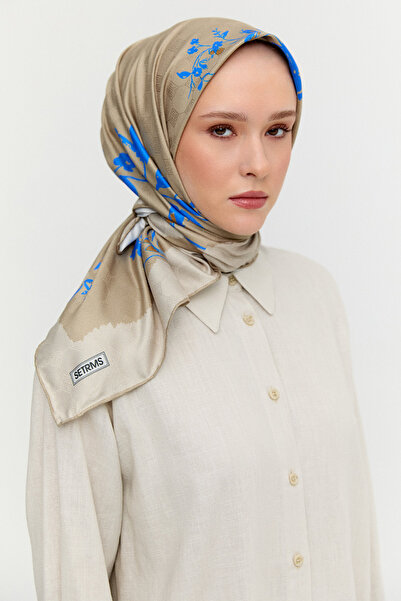 Setrms Çiçek Desenli Jakarlı Eşarp