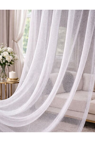 VANESSA PERDE Kalın Dokulu Ağır Gramajlı Süt Beyaz Çelik Zırh 1x3 Pileli Tül ...