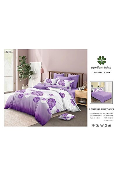 ANATOLIATEKSTILE Lenjerie de Pat Finet 6 Piese, Set Complet Matrimonial, Mode...