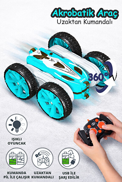 SmartFox Uzaktan Kumandalı 360 Derece Dönen Akrobatik– Şarj Edilebilir Işıklı...