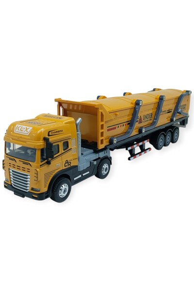 Vardem Metal Tır 1:24 - Sesli Işıklı Kum Taşıyıcı Tır 39 cm - Sarı