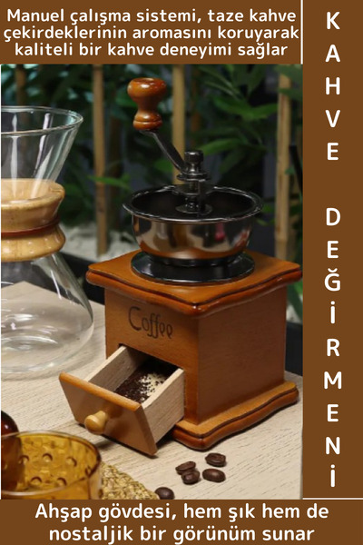 Wintoup مطحنة قهوة خشبية يدوية فاخرة متعددة الأنيقة مع مطحنة فولاذية لحفظ الن...