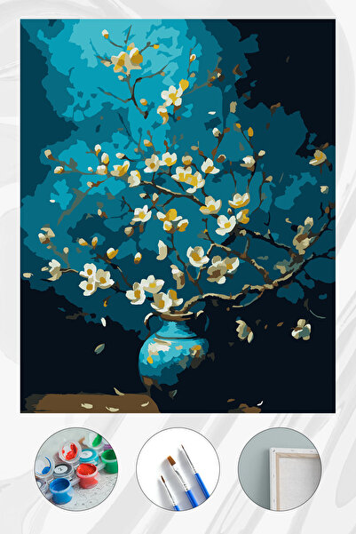 Parloran Sayılarla Boyama 40x50 cm Tuval Seti - Boyaları Ve Fırçaları Dahil -...