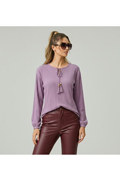 THEBEK Tie-Down Collar |   Hair Weave Twist Fabric |   Long Sleeves |   Women...