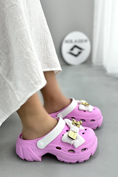 Elvin Shoe Γυναικείες ροζ λευκές ορθοπεδικές παντόφλες καθημερινής χρήσης 0059