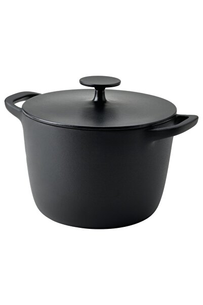 IKEA VARDAGEN Pot with Lid, Enameled Cast Iron, 5L