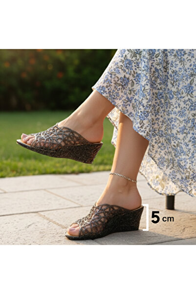 Deniz Terlik Women's Stylish Beach & Summer Sea Plastic Wedge Heeled Slippers...