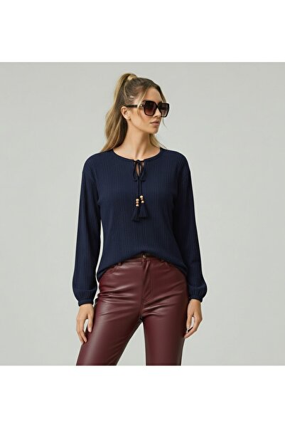 THEBEK Tie-Down Collar |   Hair Weave Twist Fabric |   Long Sleeves |   Women...