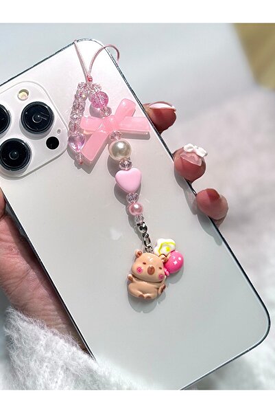 MİRAZ TASARIM Capybara Figured Phone Charm |   Y2K Cute Pink Charm – Aestheti...