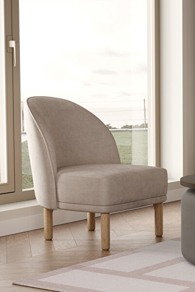 Enza Home Freda Kadife Dokulu Berjer - Krem