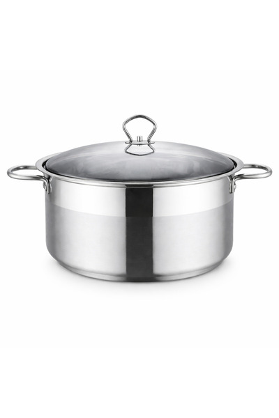 Royalty Line Stainless steel pot 10L with glass lid 36x14 cm