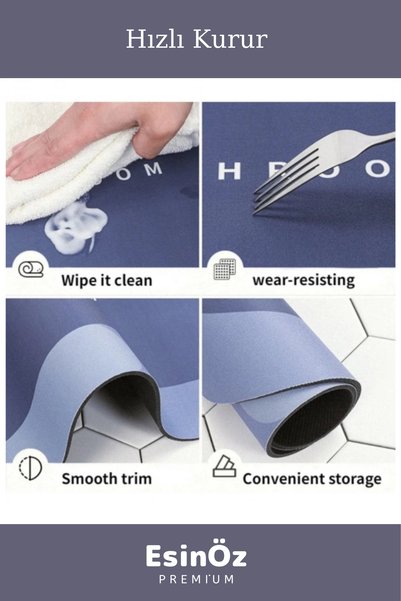 Generic Brand # Bath Mat Non-Slip Rubber Fast Absorbent Nappa Leather Bathroom Shower Mat