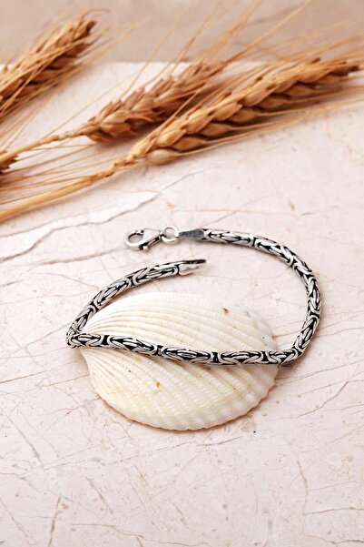 Sümer Telkari Kral Zincir Elişi 3 Mm-20 Cm 925 Ayar Gümüş Erkek Bileklik 4840