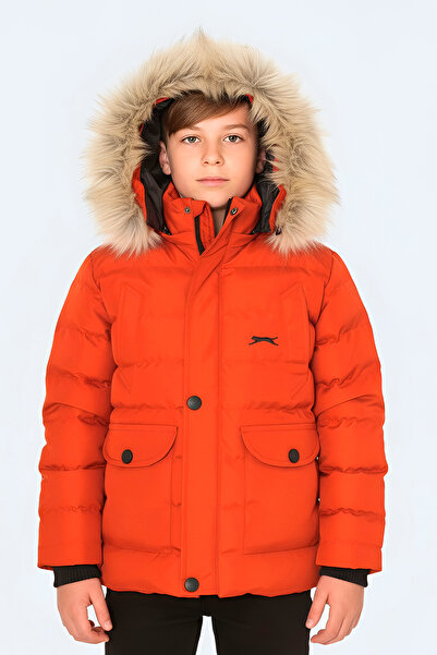 Slazenger معطف وسترة قابلة للنفخ للأطفال من الجنسين من نابولي بغطاء رأس