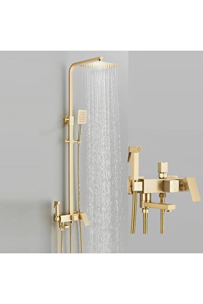 OEM Coloană de duș și cadă HydroSpray, 4 funcții, montare pe perete, auriu pe...