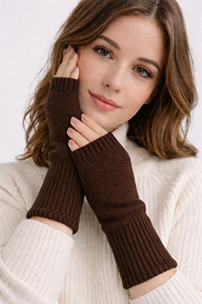 Wega Moda Women's 1 Pair of Winter Fingerless Knit Gloves – Short Model with ...