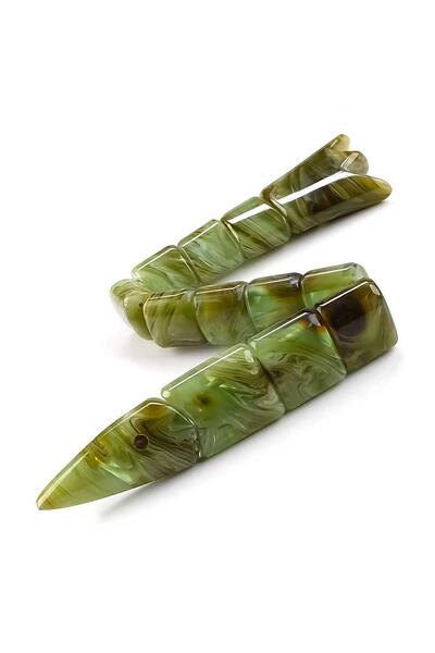 TESBİHCİBABA سبحة من حجر العنبر الأخضر المموج من أمازون