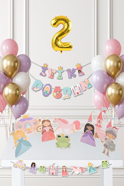 PEKSHOP Prenses Doğum Günü Parti Süsleme Seti Balon Zinciri