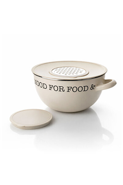 MİEN 24cm Enamel Grater Mixing Bowl - Ivory