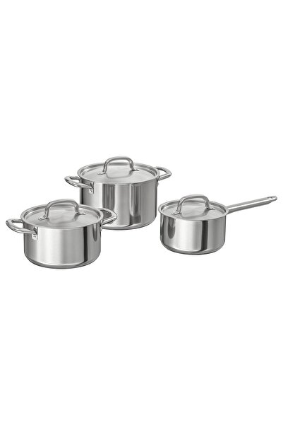 IKEA Set de vase de gătit 365+, 6 piese, oțel inoxidabil