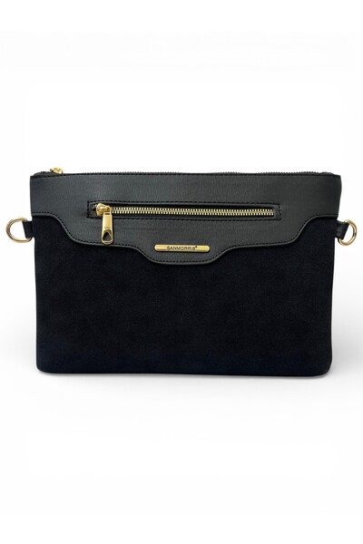 Sanmorris محفظة نسائية من الجلد الصناعي قابلة للتعديل مع حزام متقاطع وحزام يد...