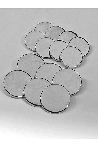 karantuhafiye طقم أزرار سترة بليزر 6+8 / موديل مسطح / طلاء فضي خاص