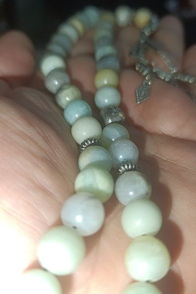 TAŞÇIZADE Amazonite Stone 10 mm Sphere Cut Natural Stone Prayer Beads