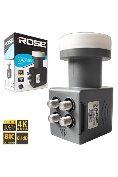 Rose Dörtlü 4'lü Universal Quad Lnb 4k Ultra Hd 3d Elembi Yağmur Korumalı