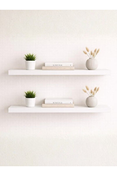 ÇağlaDesign Beyaz uçan raf 2'li MDF